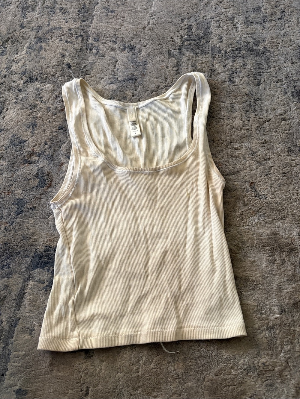 SKIMS Ribbed Scoop Tank - Light Cream